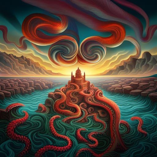 Surreal Hydra in Hypnotic Psychedelic Hallucination