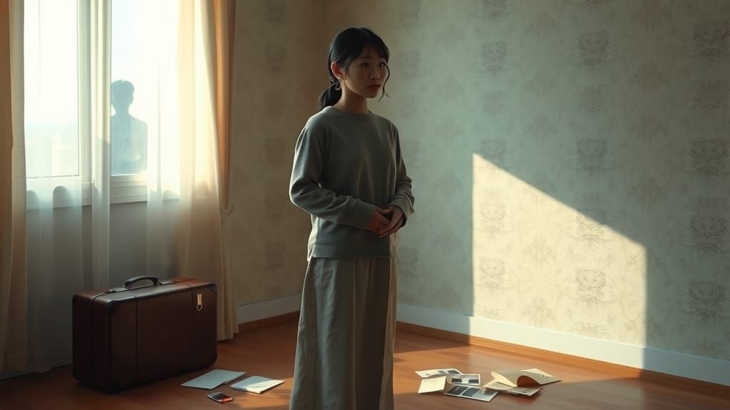 Hyperrealistic Portrait of Japanese Woman at Dawn