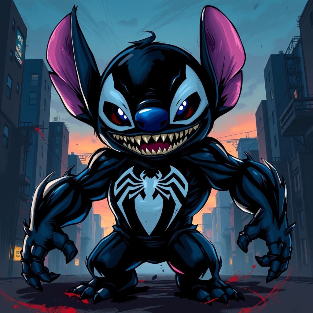 Dark City Mashup: Venom and Stitch Unite