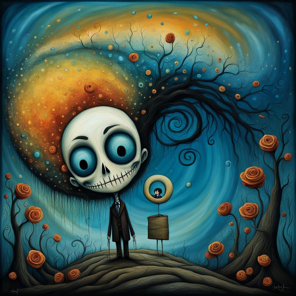 Surreal Boy Amidst Joy and Despair