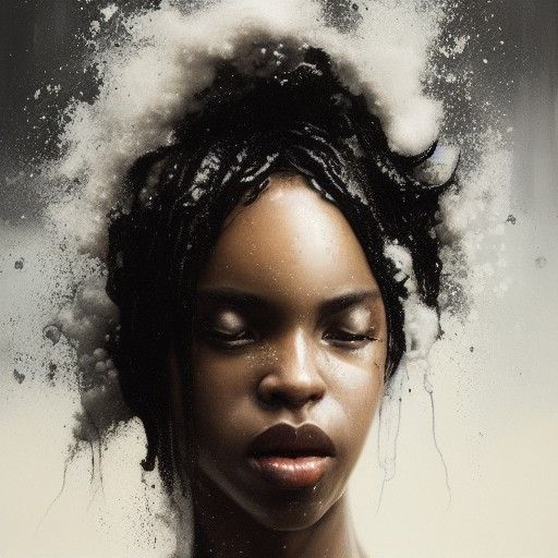 Ethereal Ebony Beauty in Haze: Editorial Photography