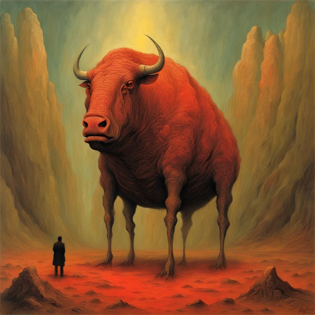 Surreal Space Scent: Seared Steak in Beksinski Style