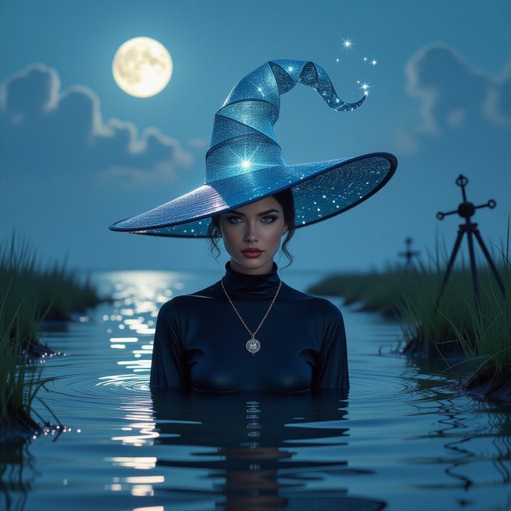 Molten Glass Stardust Hat in Tidal Marsh