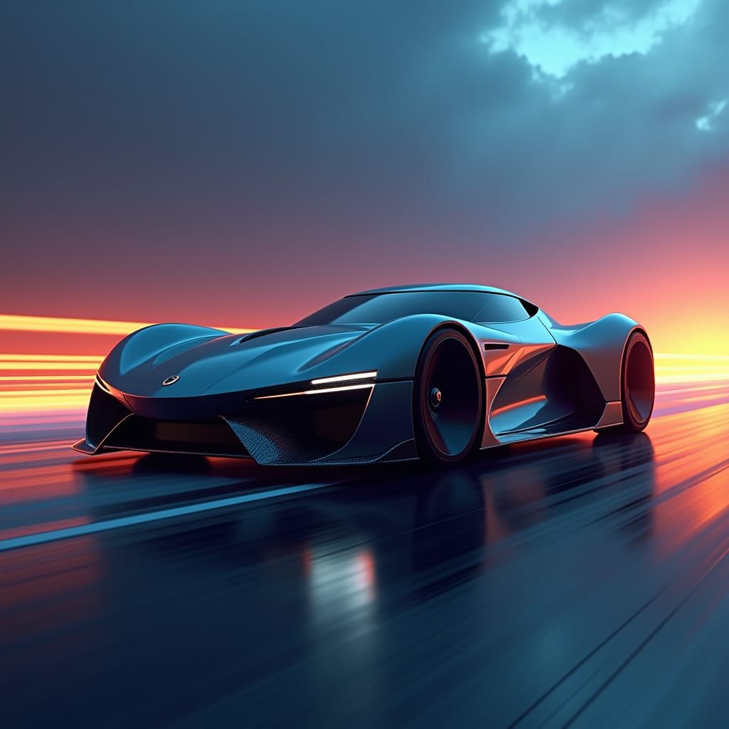 Futuristic Hypercar Concept Art in 8k Resolution