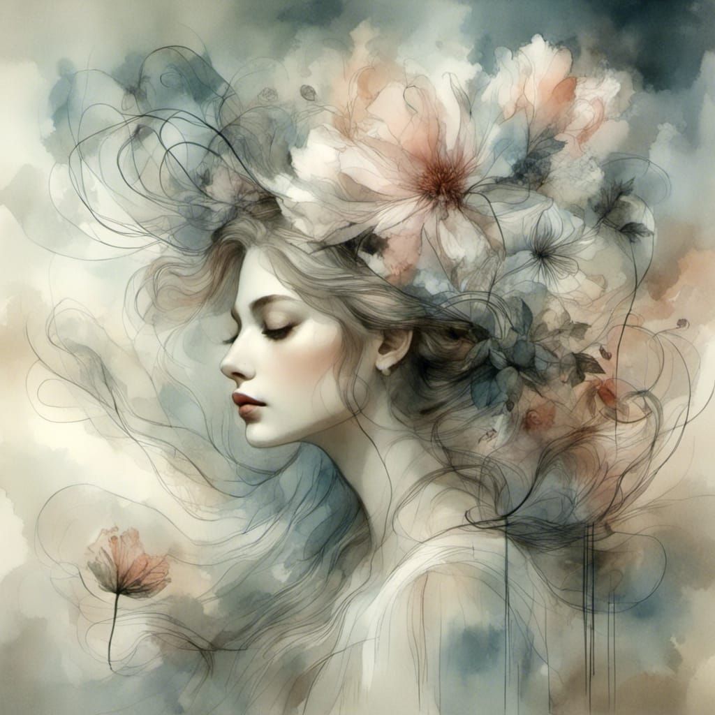 Ethereal Azalea Ghost in Dreamy Wash Style