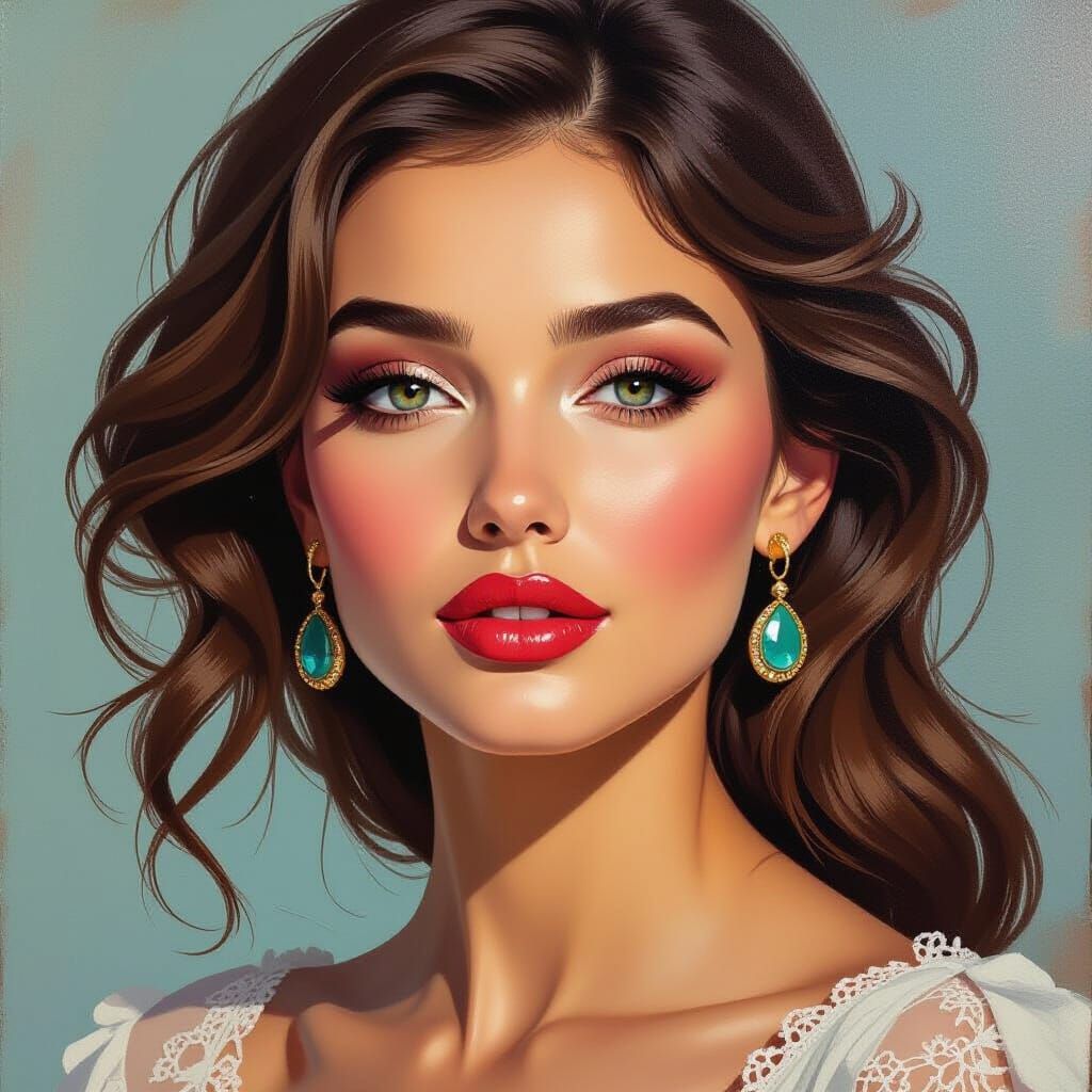 Masterful Painting Capturing Volume and Space with Bright Co...