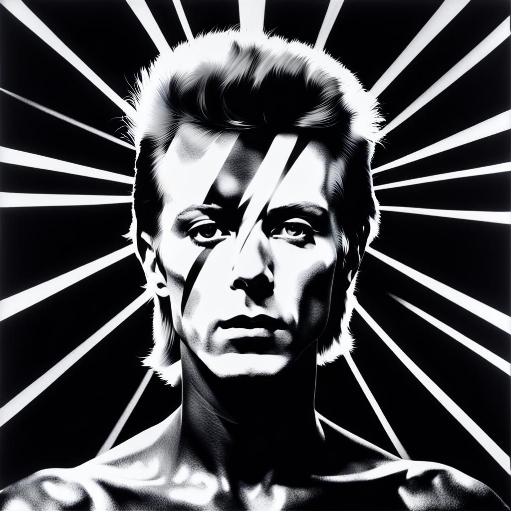 Abstract Black and White Photogram with Solarization