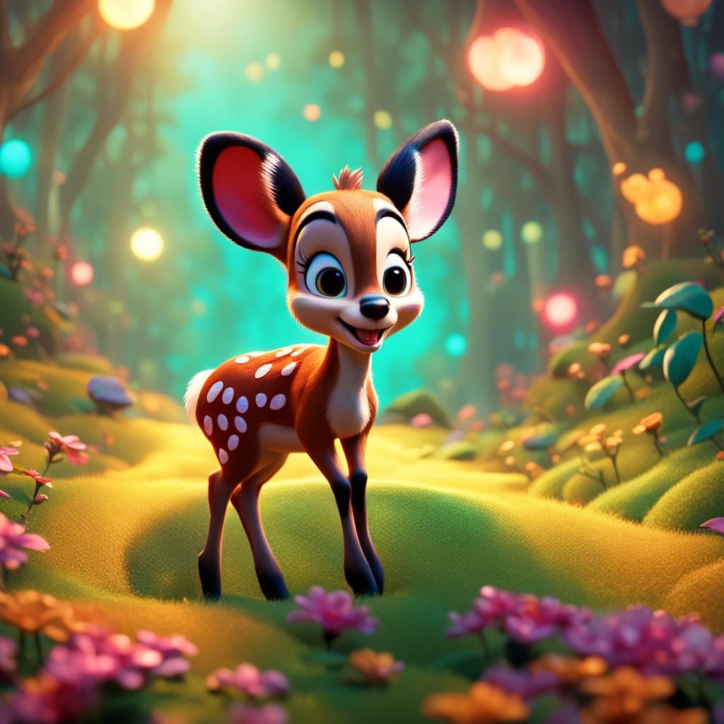 Bambi Reimagined as 3D Digital Art