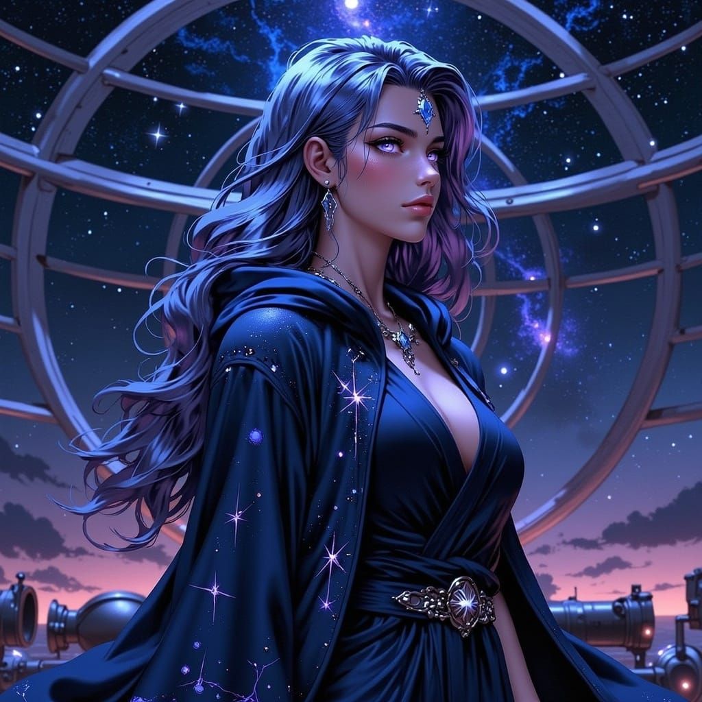 Astronomy Professor in Observatory, Digital Art