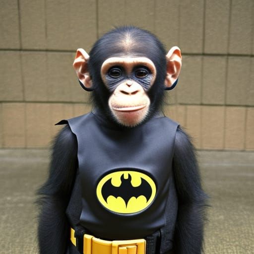 Chimpanzee Cosplaying as Batman