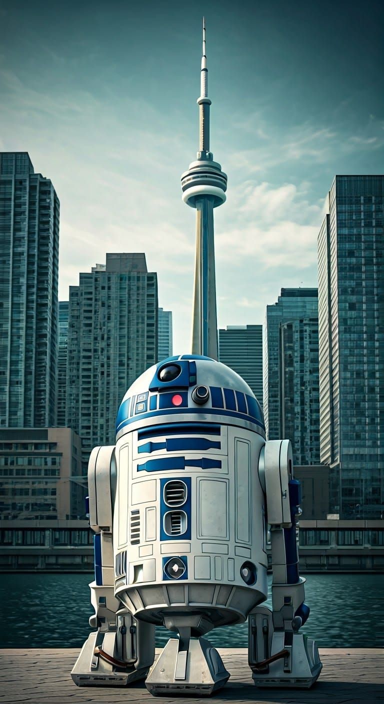 R2D2 at the CN Tower: Futuristic Urban Landscape