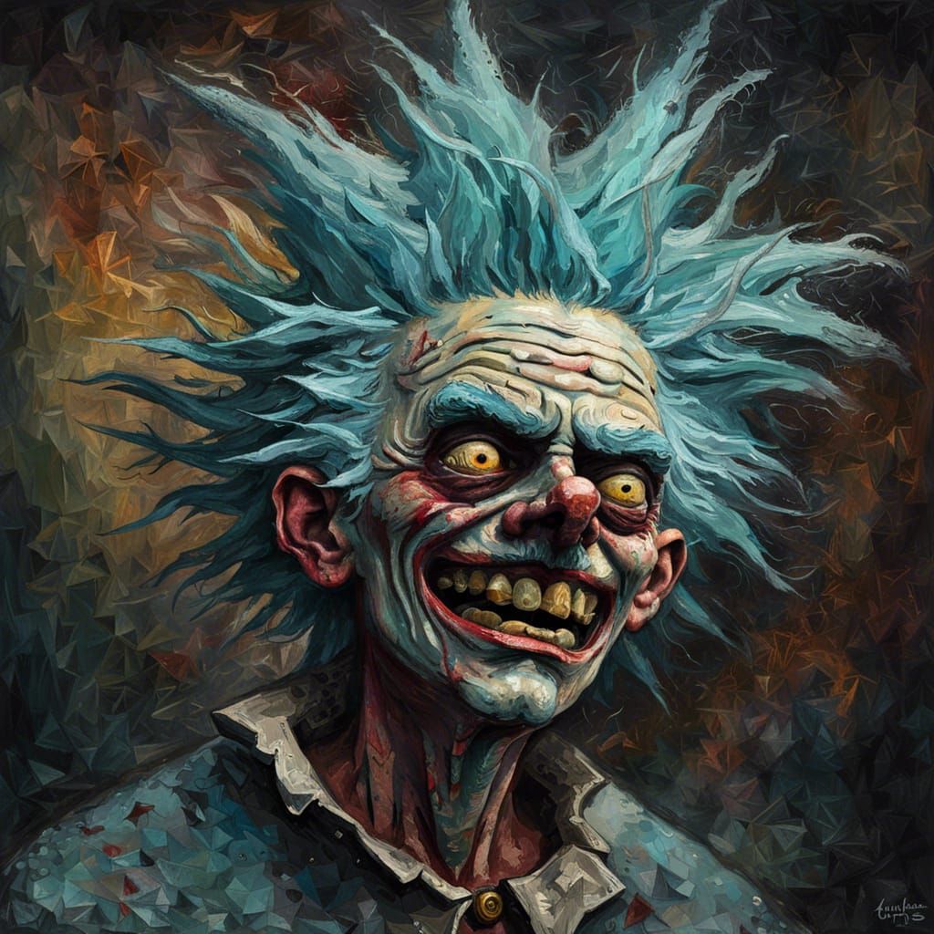 Grotesque Decaying Face as Impressionist Horror Art