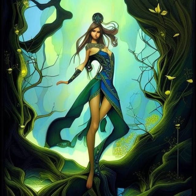 Cute Forest Fairy with Firefly Wings, Charming Art