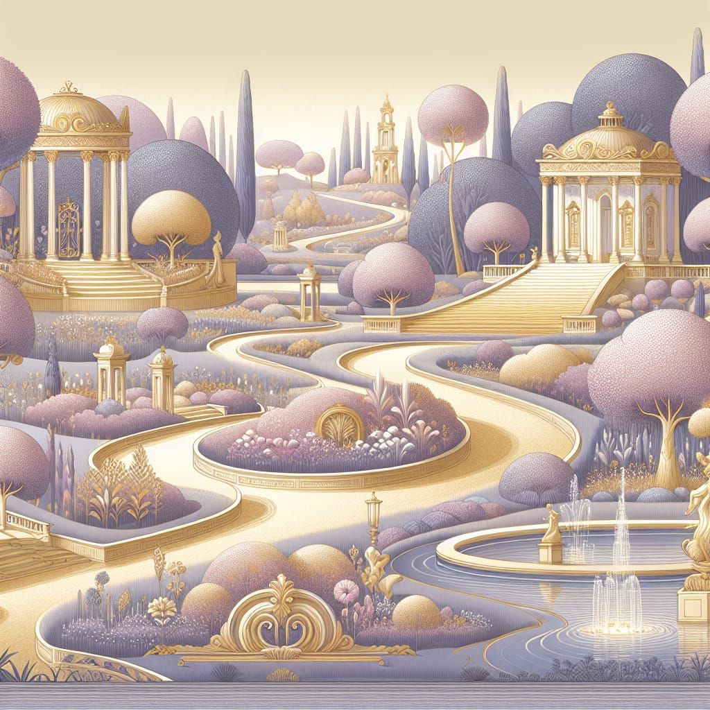 Enchanting Palladian Garden with Water Features