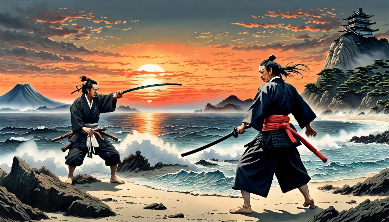 Miyamoto Musashi vs Sasaki Kojiro Hyperrealistic Fight