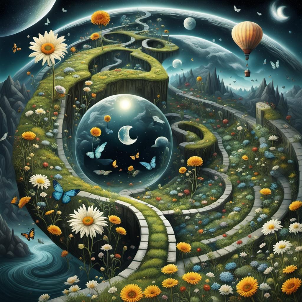 Surreal Yin Yang Dreamscape: A Fantasy Landscape