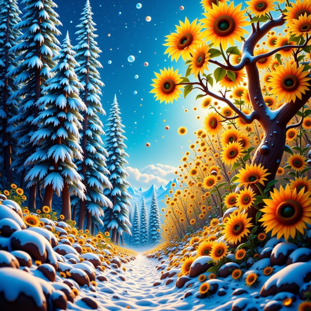 Split Screen Seasons: Winter Frost Meets Summer Sun