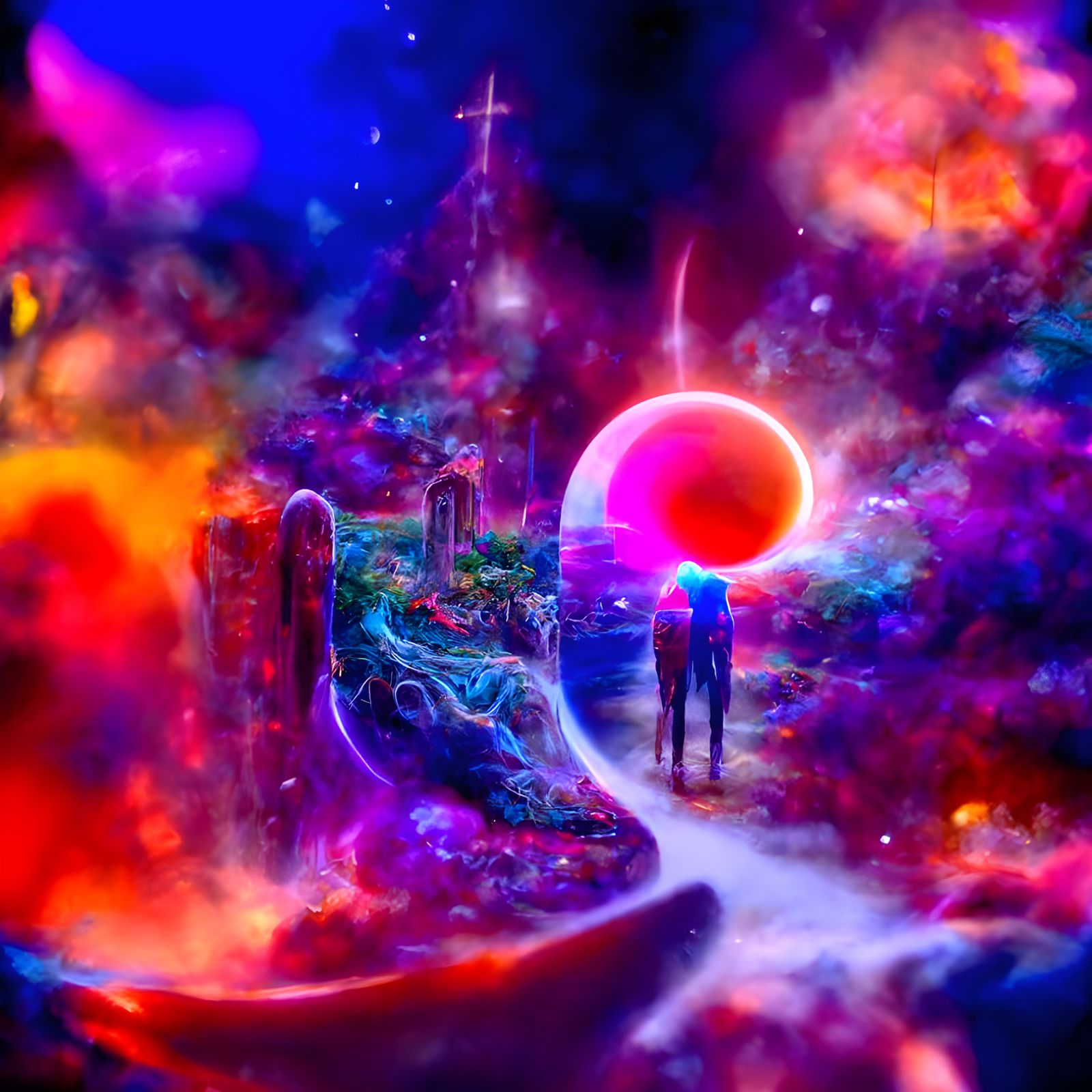 Cosmic Portal Between Two Worlds in Holographic Style