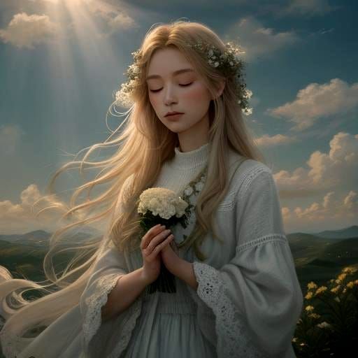 Heavenly Sunshine Beams Through Soft Clouds