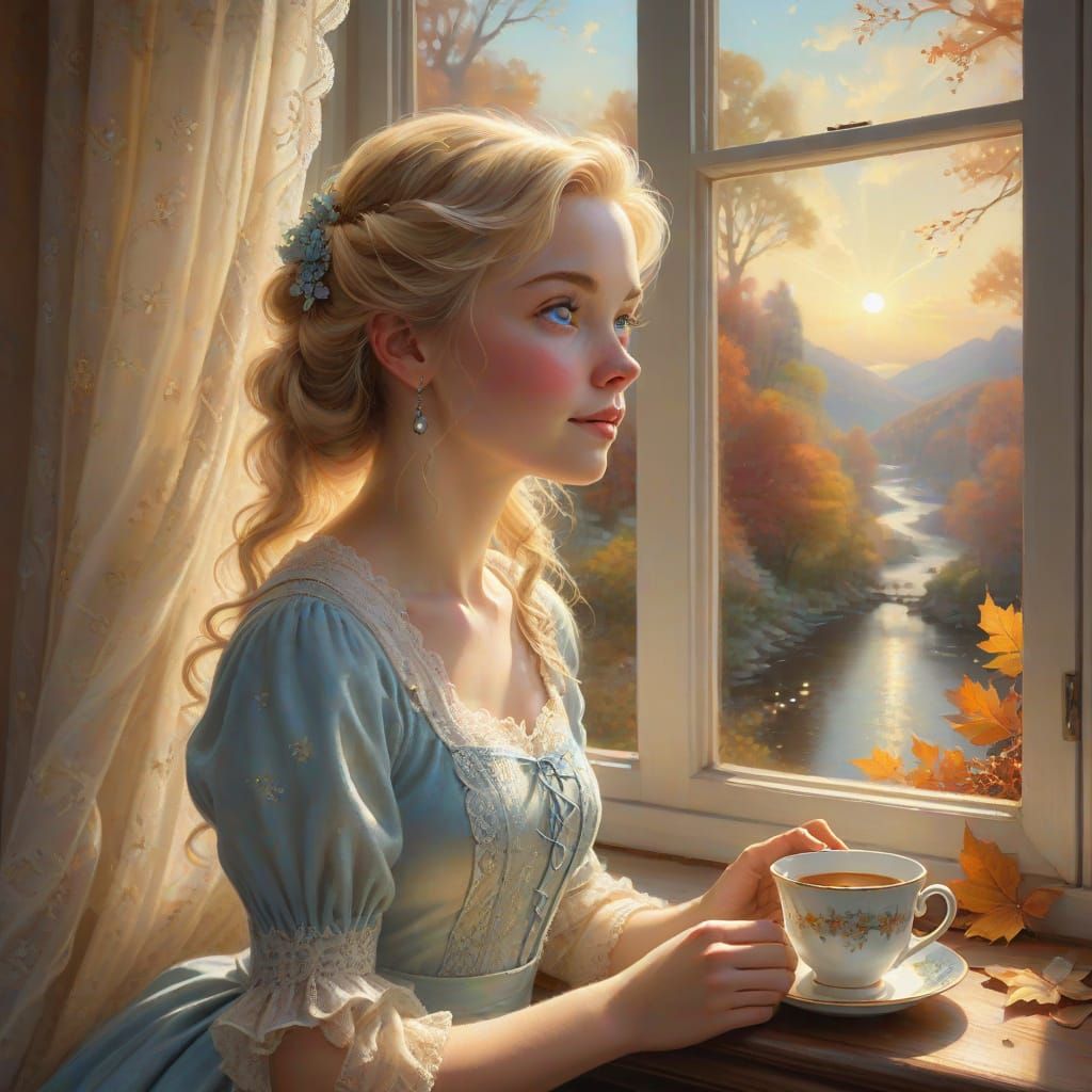 Whimsical Autumn Girl in Soft Focus