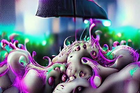 Lovecraftian Gotham: A Creepy, Colorful 3D Cityscape
