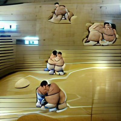 Sumo Wrestler in Digital Art Style