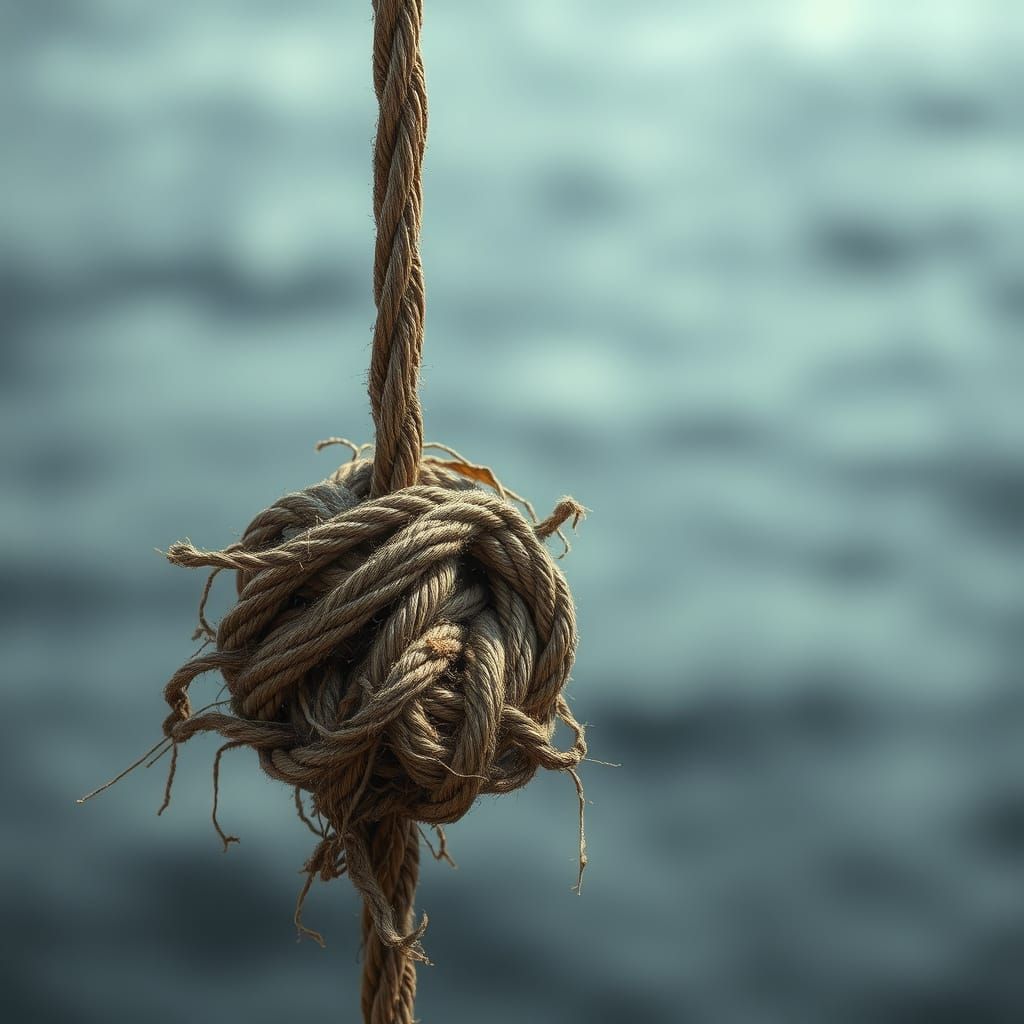 Weathered Rope Sways in Melancholic Breeze