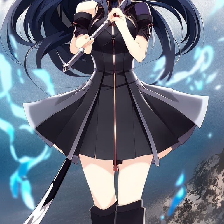 Anime Woman Ninja with Sword