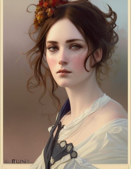 Victorian Woman Portrait with Alexandria Backdrop