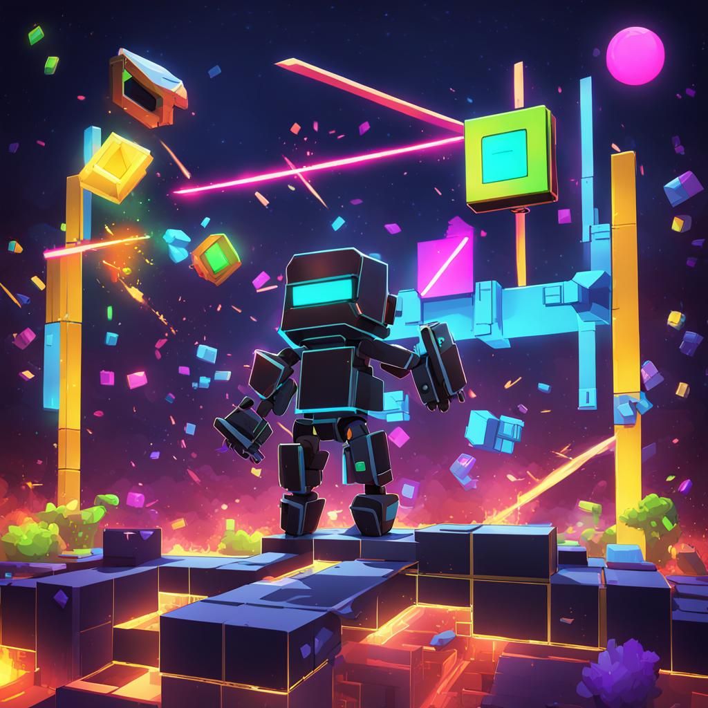 Geometry Dash in Anime Style 3D Art