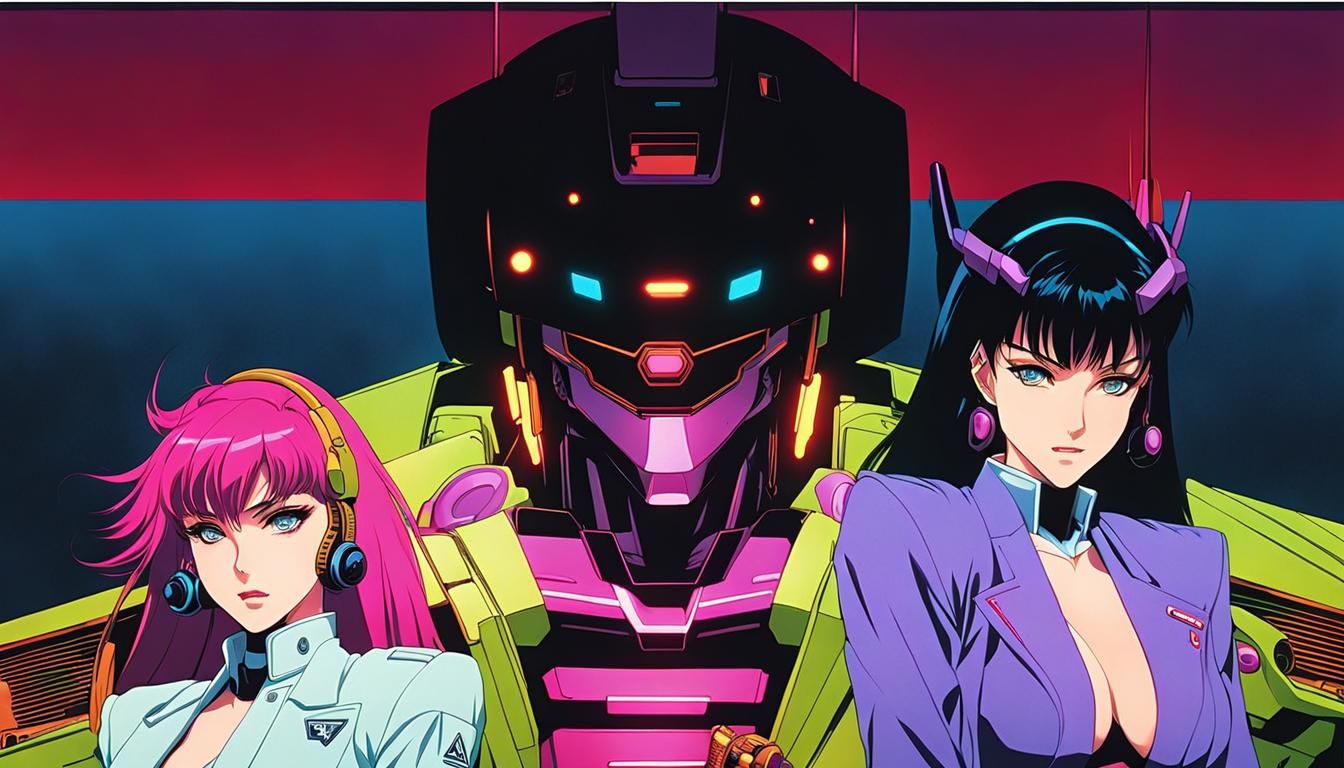 Cyberpunk Women in 80s Anime Style