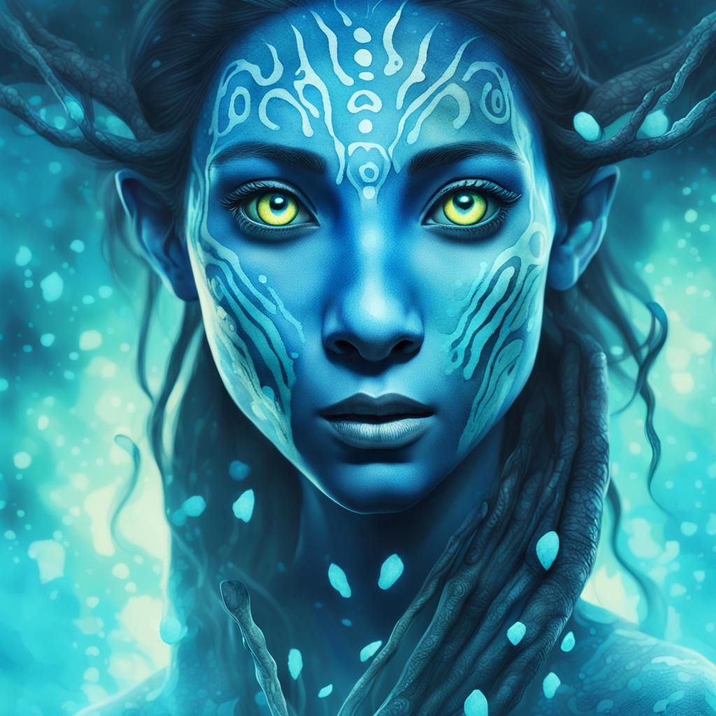 Na'vi Portrait in Ethereal Watercolor