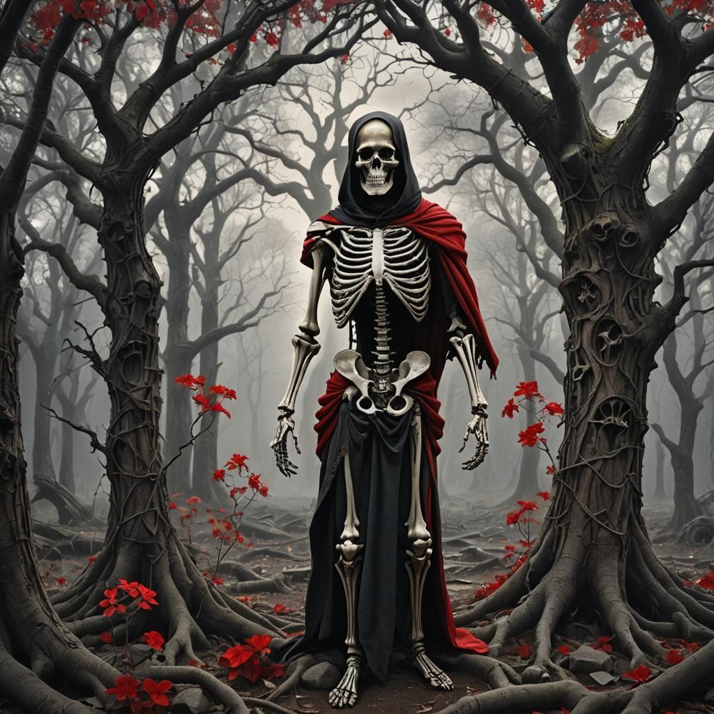 Tarot Card: The Hierophant in Black, White and Red