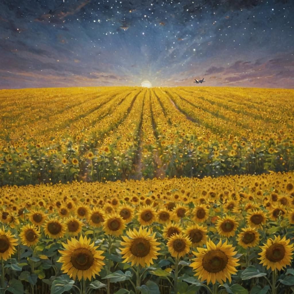 Sunflowers in Warm Golden Light