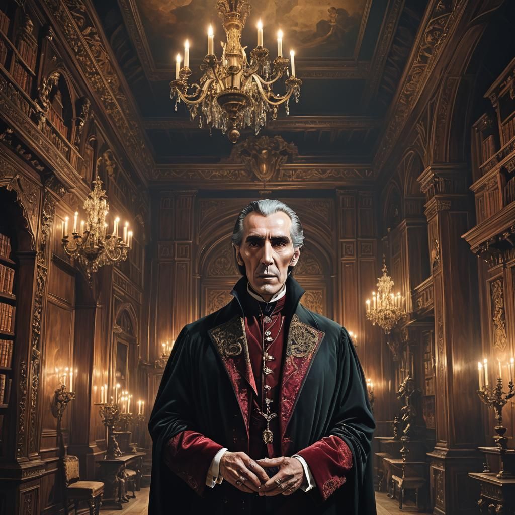 Count Dracula Portrait in Ray Caesar Style