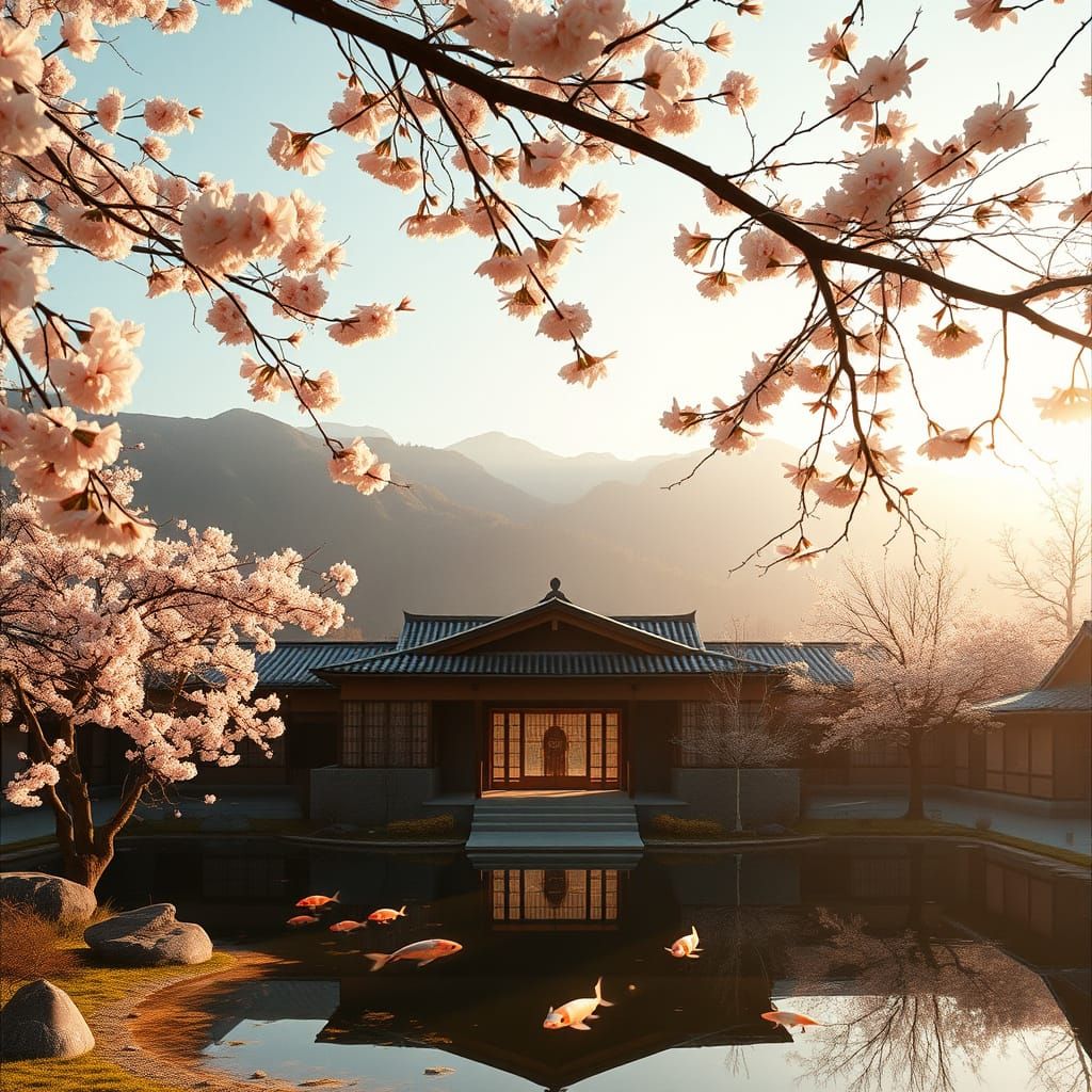 Japanese Alps Riyad in Springtime: Architectural Photography