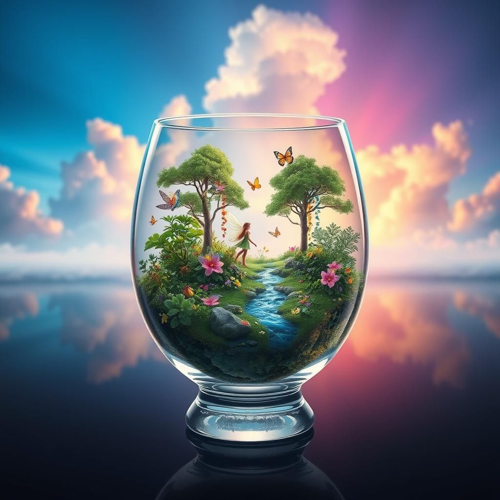 Crystal Glass Fairy-Tale Forest, Photorealistic Image