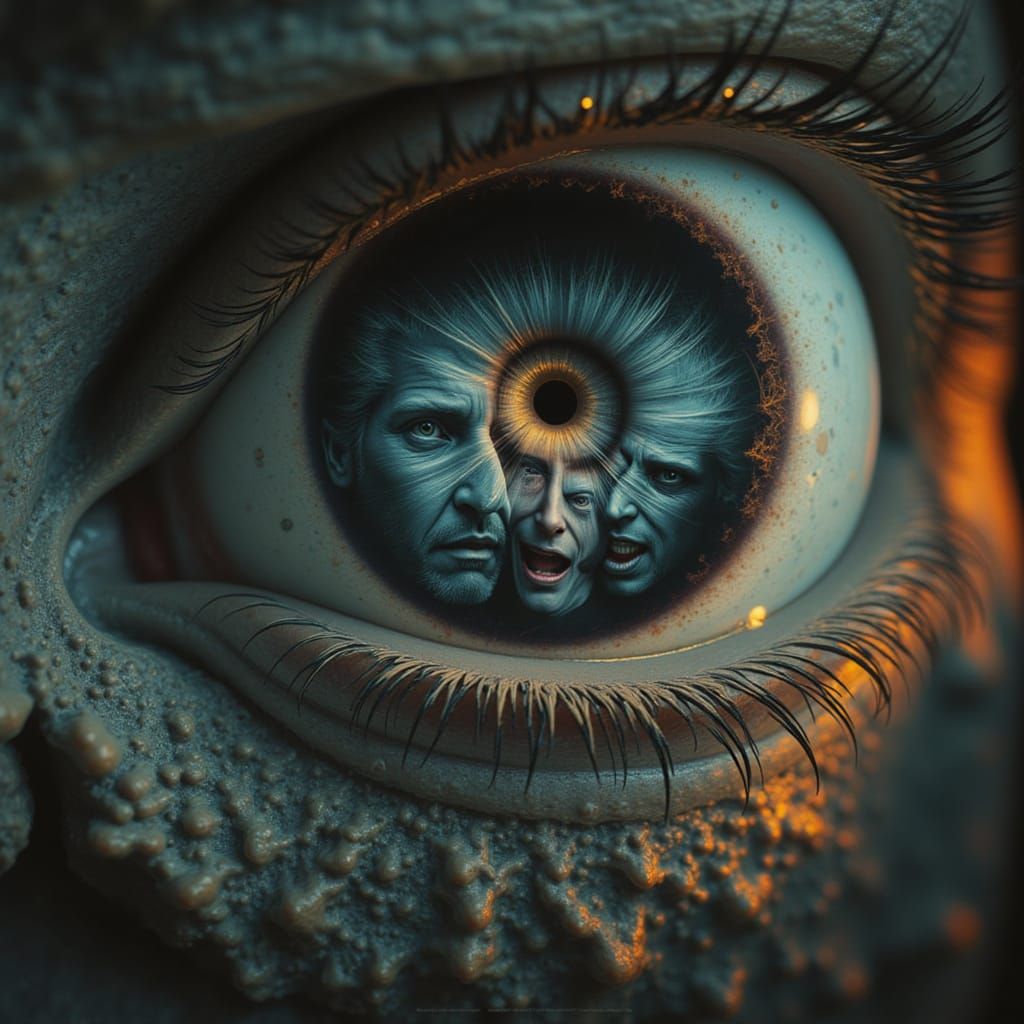 Fractal Men Trapped in Eye Concept Art