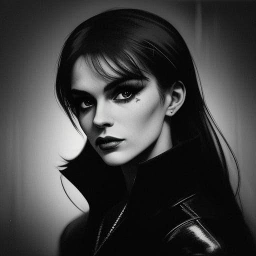 Moody Film Noir Portrait of Andy Warhol and Edie Sedgwick in...