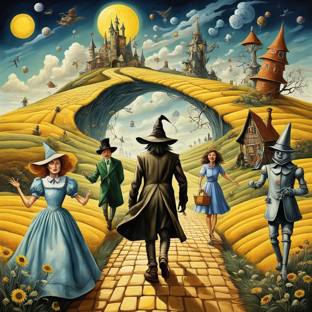 Dorothy's Journey: A Surrealist Yellow Brick Road