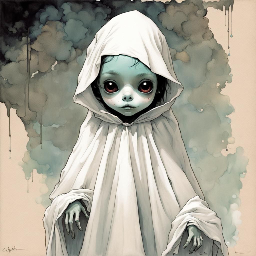 Alien Ghost Costume in Cartoon Style