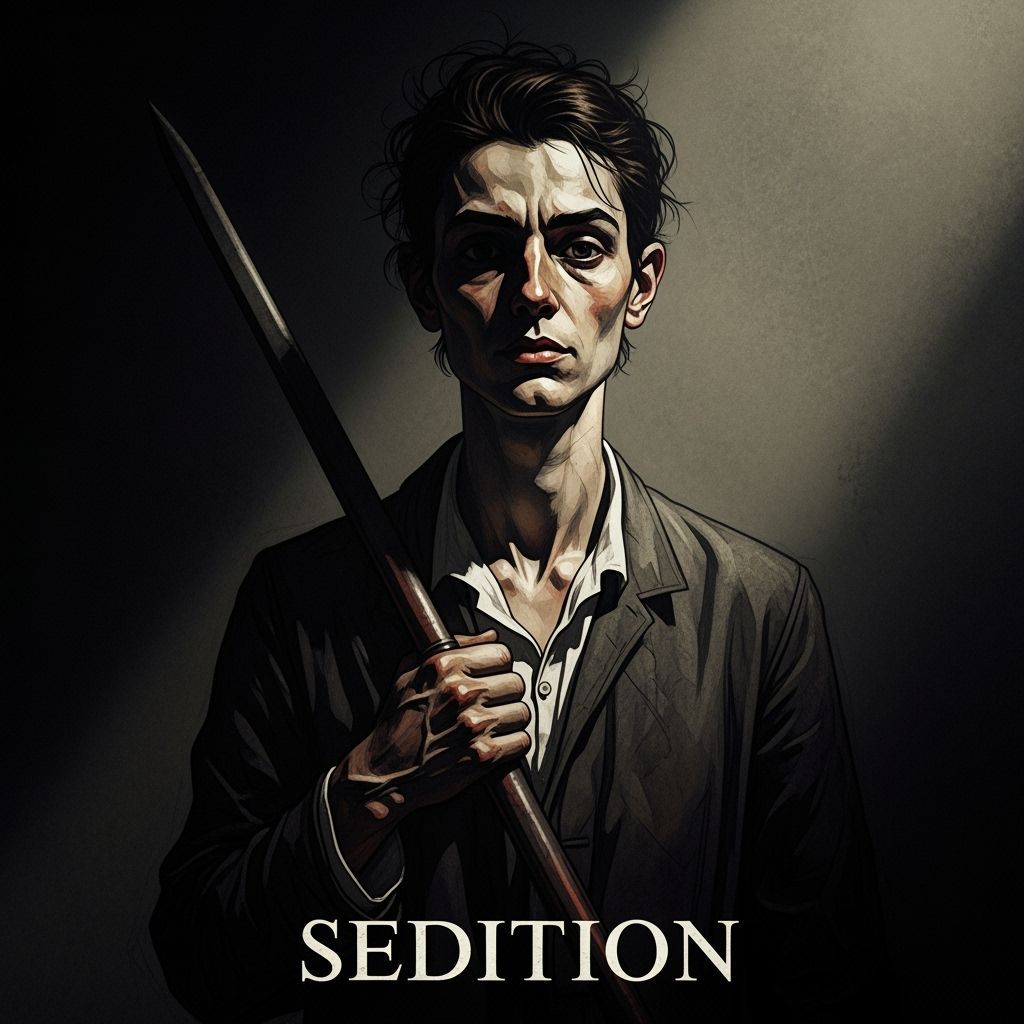 Personification of Sedition in Expressionist Style