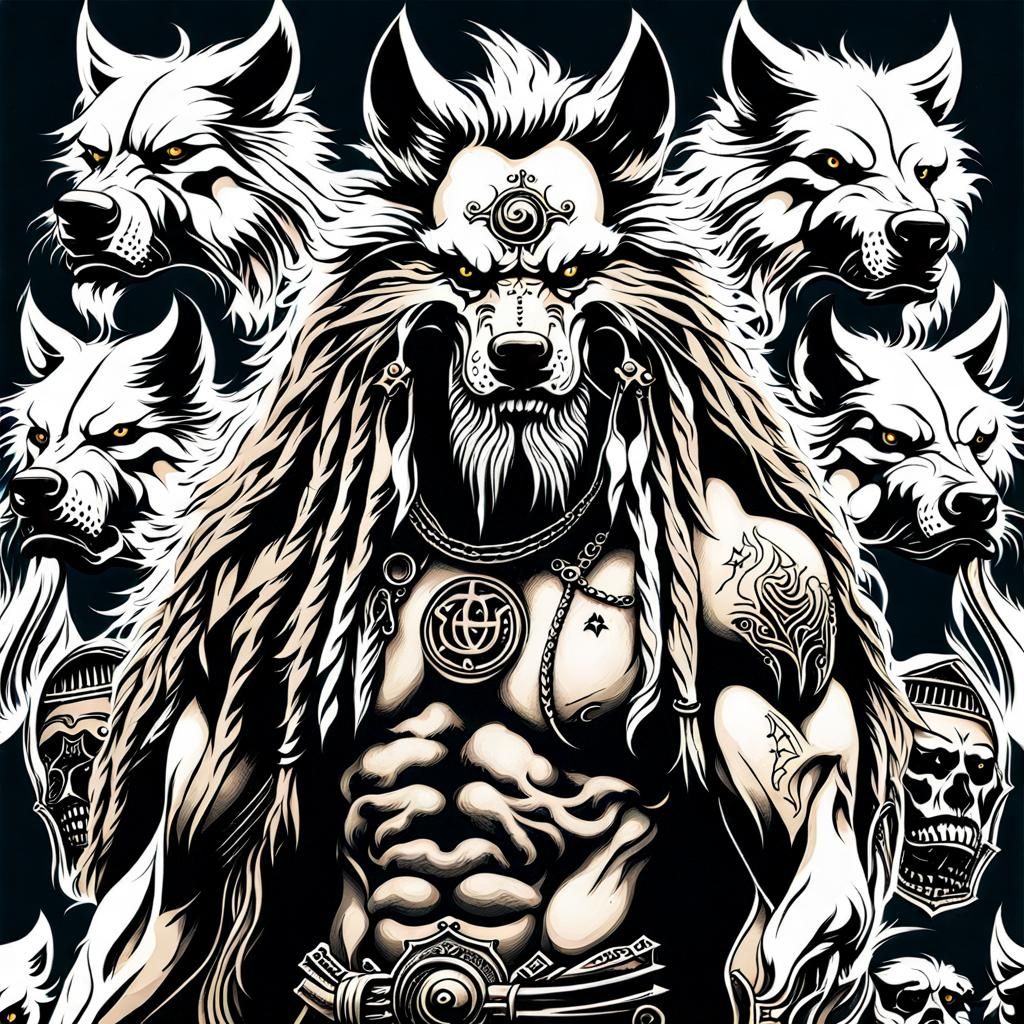 Wolf Demons of Jupiter with Tattoos and Moustaches