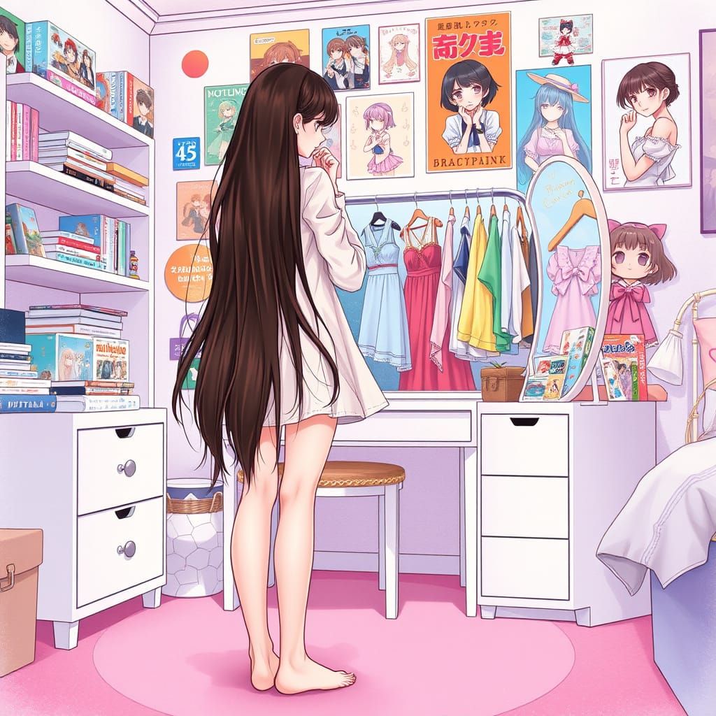 Cute Annye trying on the dress