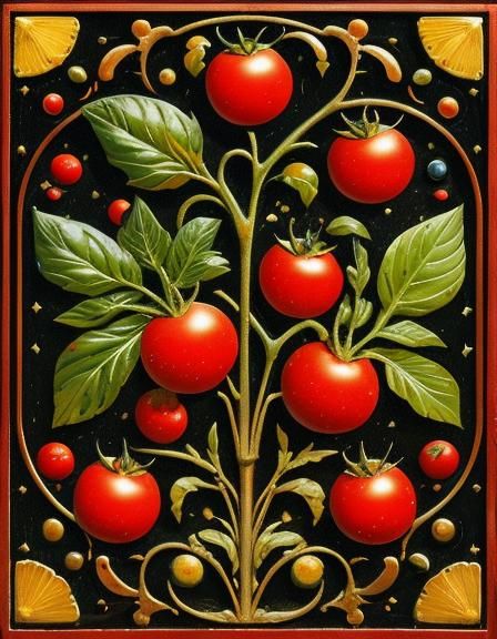 Tomato: Ornamental Precisionism in Medieval Cartoon Style