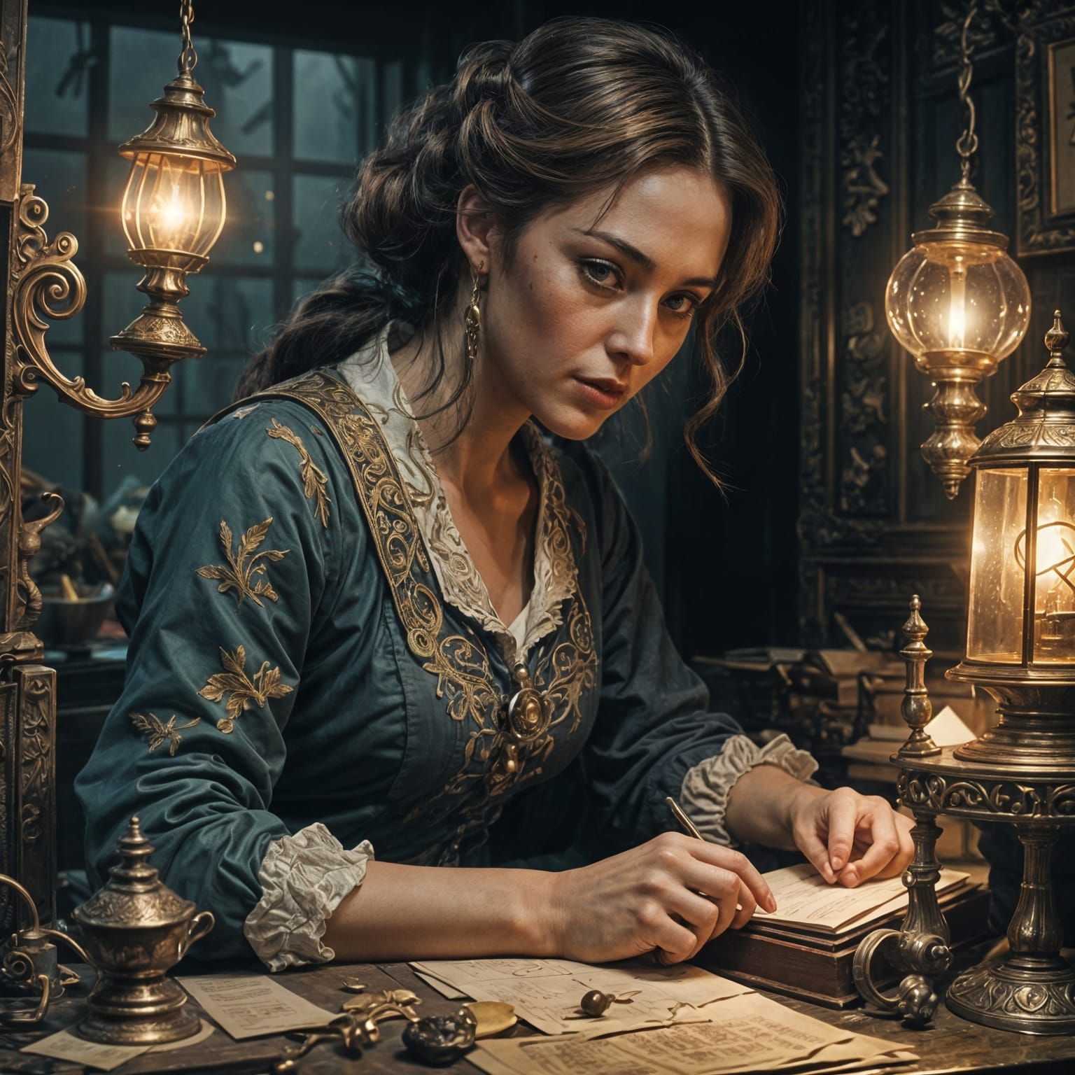 Woman's Discovery: A Detailed Matte Painting