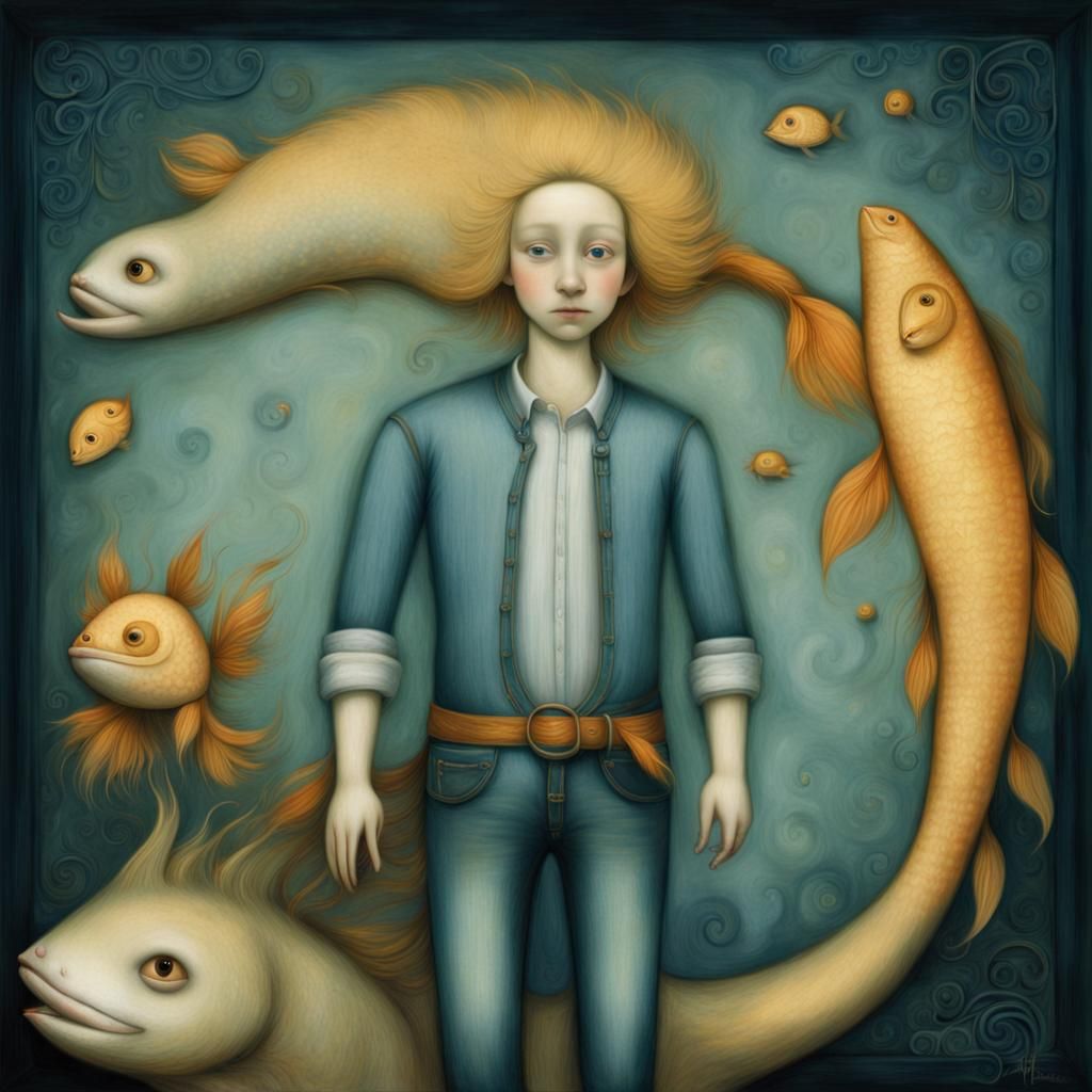 Surreal Mythical Creature in Post-Impressionist Style