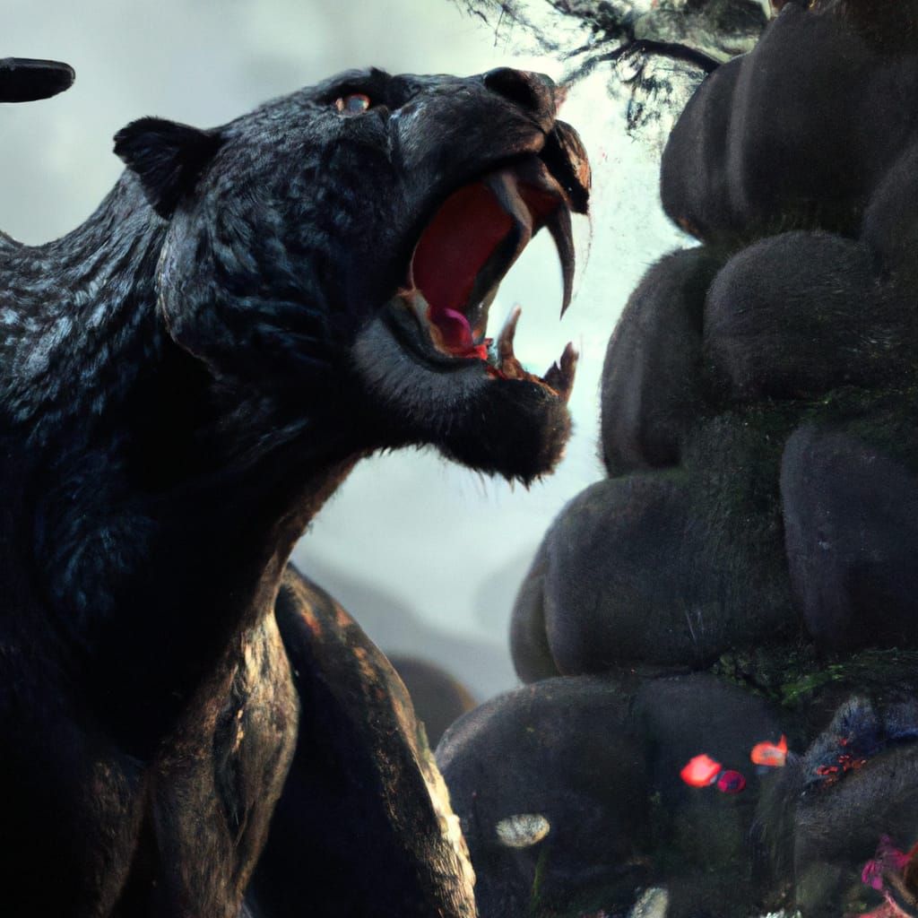 Big Black panthera roar