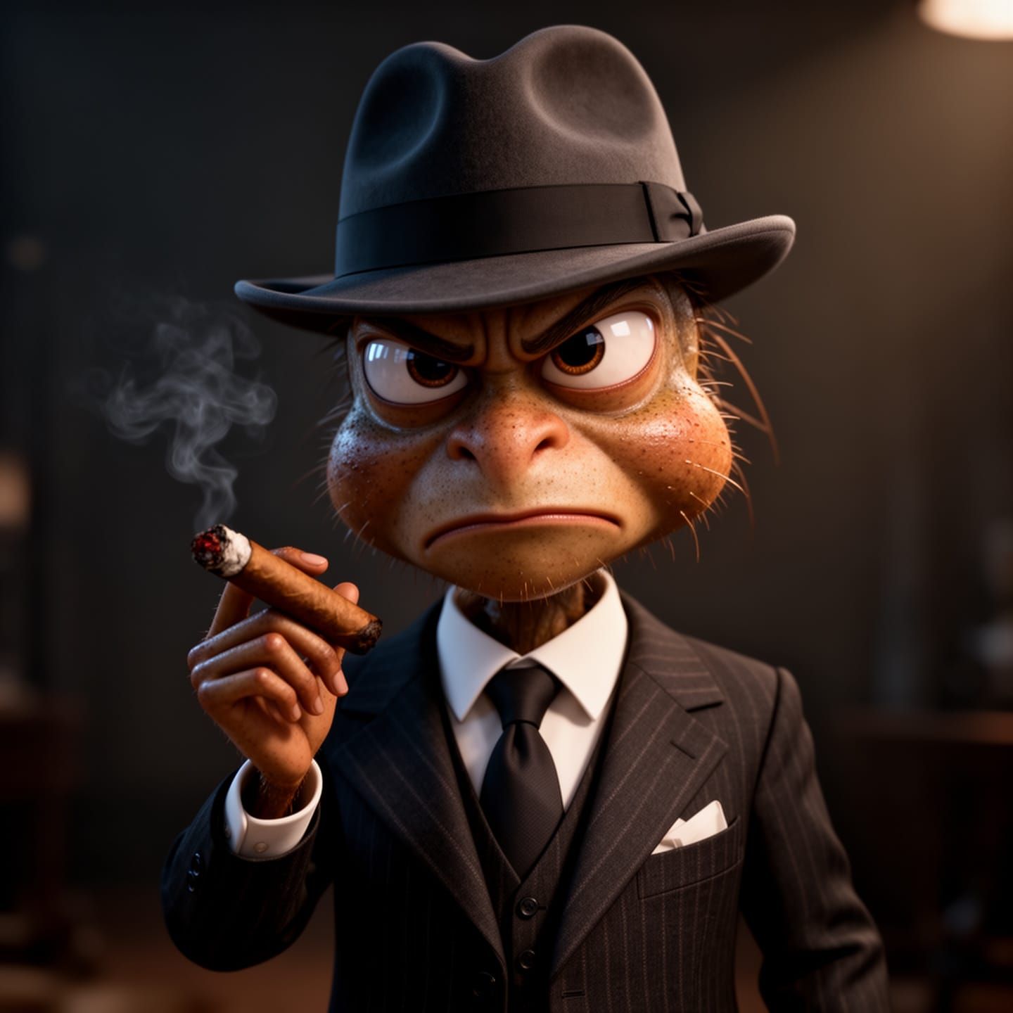 Jiminy Cricket in 1930s Mafia Style Portrait