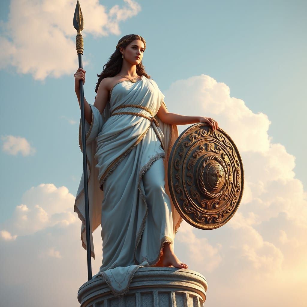 Goddess of Wisdom in Ancient Greek Regalia